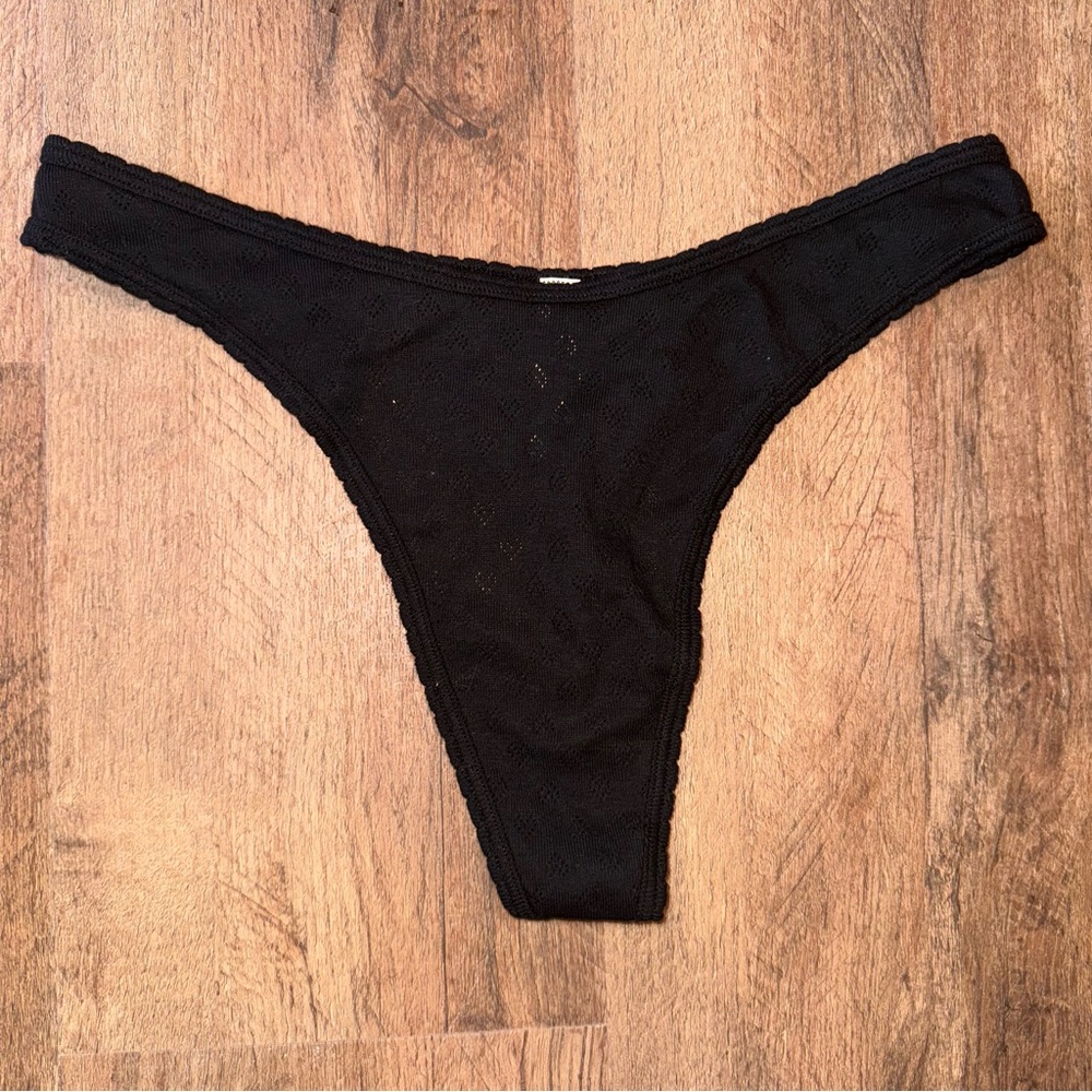 Black Lace Thong NWOT